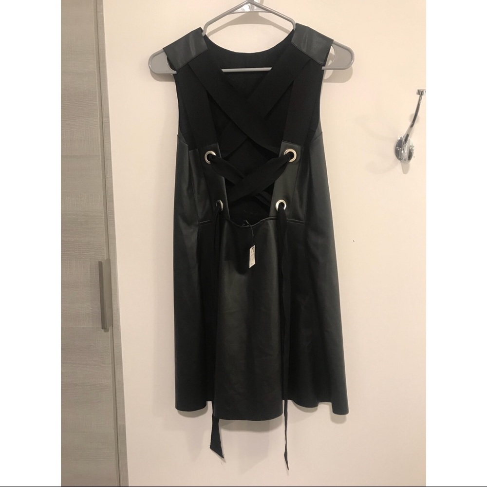 Zara NWT faux leather dress size small